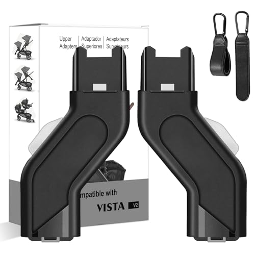 Henkgo Upper Adapter Compatible with UPPAbaby Vista and Vista V2 and Vista V3 StrollersBassinet Toddler Seat Aria Mesa V2 or Mesa Max InfantSecure Car Seats Accessories 1Set2 Pcs Stroller Hooks - Image 1
