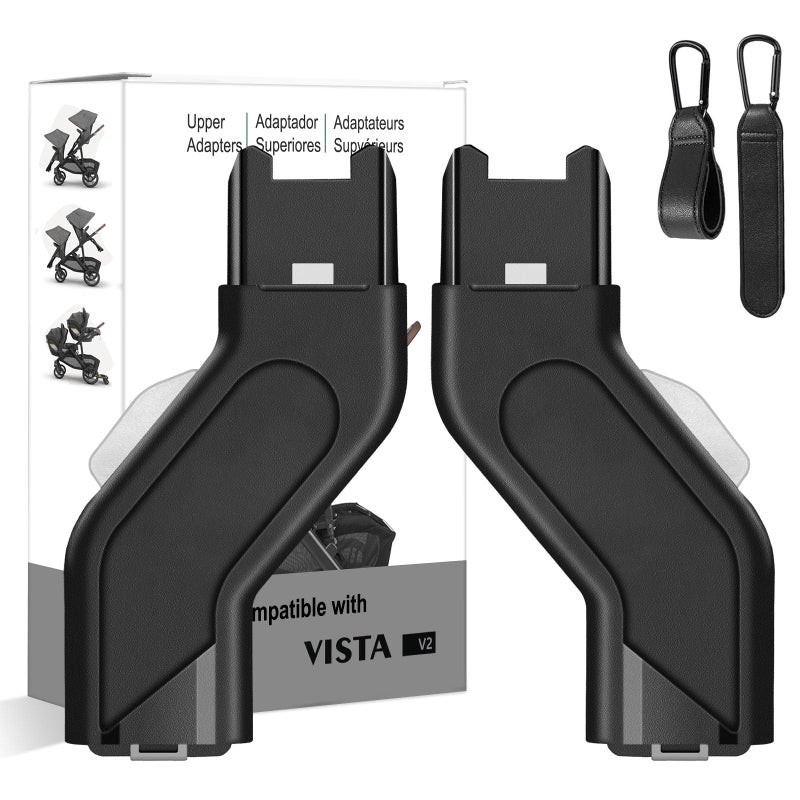 Henkgo Upper Adapter Compatible with UPPAbaby Vista and Vista V2 and Vista V3 StrollersBassinet Toddler Seat Aria Mesa V2 or Mesa Max InfantSecure Car Seats Accessories 1Set2 Pcs Stroller Hooks - Image 2