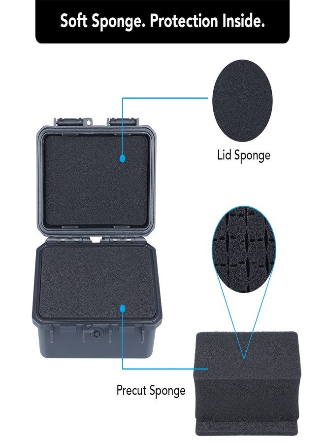 ليكوس صندوق جاف صغير الحجم من Lykus HC-1420 مع بطانة إسفنجية، مقاس داخلي 5.5 × 3.5 × 2.7 بوصة، مقاوم للرذاذ IP66، مناسب للهواتف المحمولة والأدوات والأجهزة الصغيرة والمزيد - Image 2