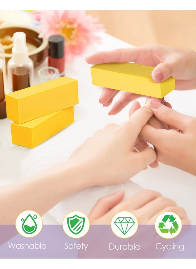MARYTON - Nail Buffer Fine Grit Finishing Block 240 Grit Professional Yellow Buffing Blocks For Natural Nails Buff Nails Prior To Application Of Gel Polish Nail Lacquer 5 Count - Image 1