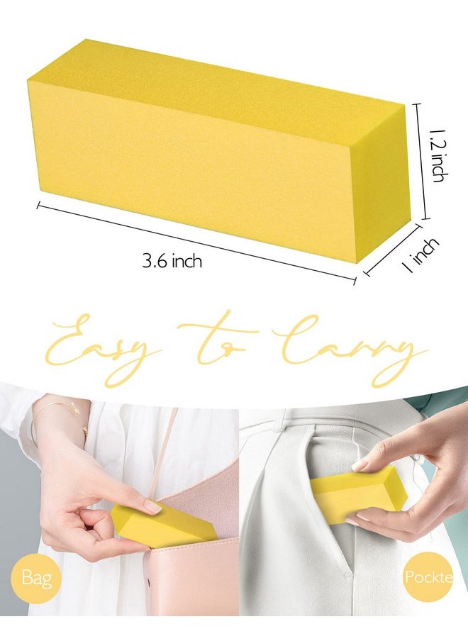 MARYTON - Nail Buffer Fine Grit Finishing Block 240 Grit Professional Yellow Buffing Blocks For Natural Nails Buff Nails Prior To Application Of Gel Polish Nail Lacquer 5 Count - Image 1