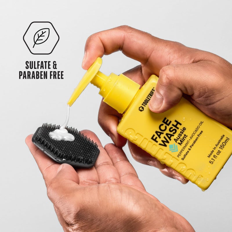 TOOLETRIES Hydrating Menâ€™s Face Wash - Aussie Mint Scent - Sulphate Free, Paraben Free - Moisturising with Peppermint & Avocado Oil - Naturally Foaming, Deep Cleansing - 150ml - Image 4