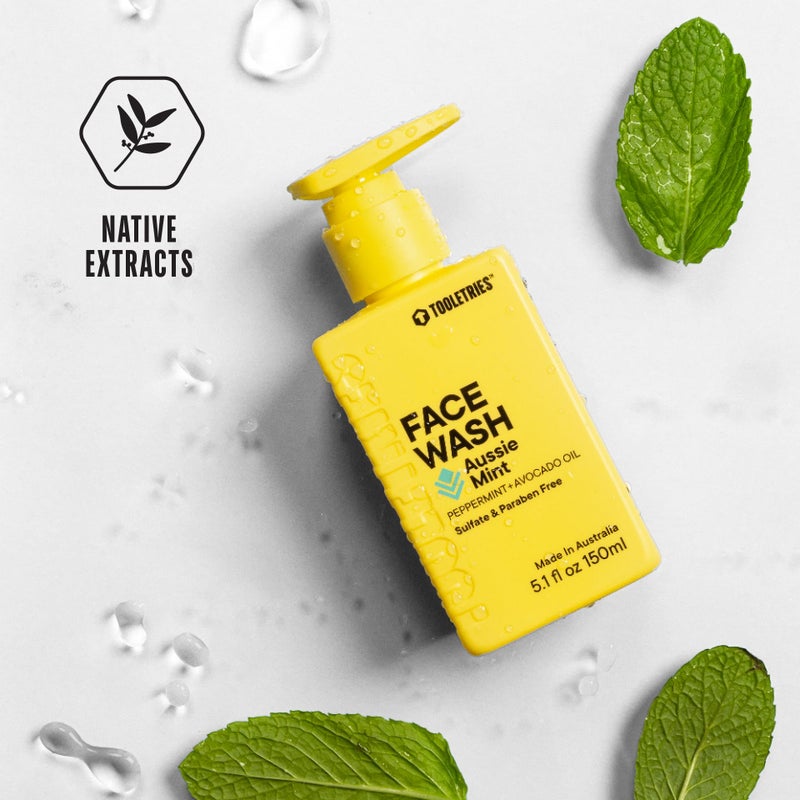 TOOLETRIES Hydrating Menâ€™s Face Wash - Aussie Mint Scent - Sulphate Free, Paraben Free - Moisturising with Peppermint & Avocado Oil - Naturally Foaming, Deep Cleansing - 150ml - Image 5