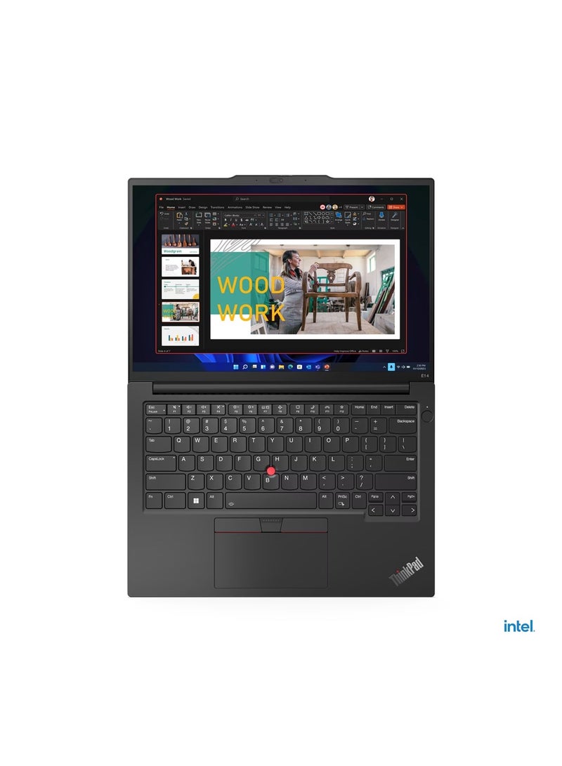 Lenovo ThinkPad Laptop E14 Gen 5 , i7-1355U, 8GB Base DDR4, 512GB SSD M.2, Integrated Intel UHD Graphics , 14.0" FHD RGB | Win 11 Pro English/Arabic Black - Image 4