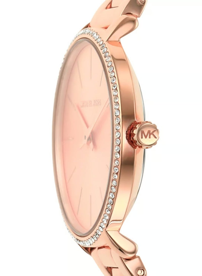 ام كي ساعة نسائية من الذهب الوردي والفولاذ المقاوم للصدأ | 1040 - Image 3