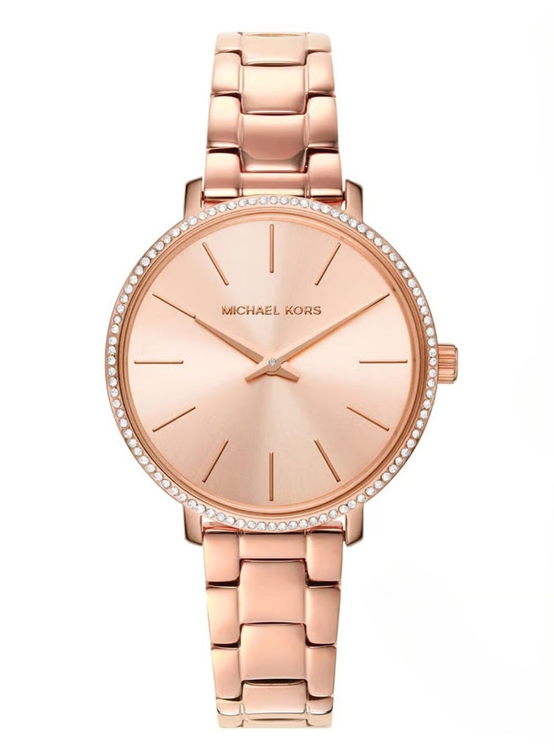 ام كي ساعة نسائية من الذهب الوردي والفولاذ المقاوم للصدأ | 1040 - Image 1