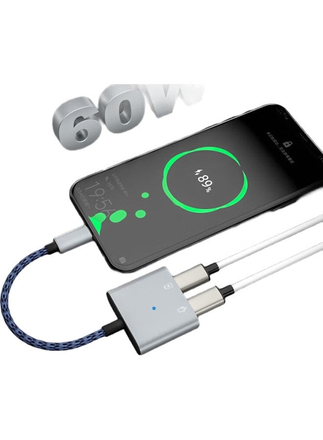 Jowoye Huawei Apple 15 Phone Adapter, Clip-On Microphone, Type-C To Headphone Converter, Android Xiaomi Ipad Pro/Air 4 Mini 6 Gaming Voice 60W Fast Charging Honor - Image 3