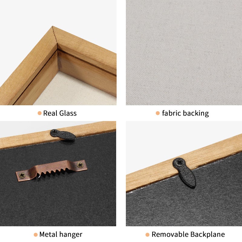 TJMOREE TJ.MOREE Shadow Box Frame 8 x 8 Shadowbox Display Case Picture Frame Memorabilia Wedding Bouquet Flowers Medals Military Photos Memory Box - Wood - Image 5