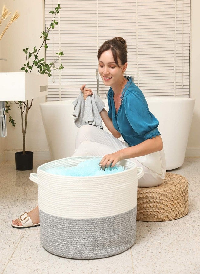 HOME FIESTA THE FIRST HOME DECOR Storage Basket with Lid, Cotton Rope Storage Baskets, Laundry Hamper, Toy Bin, for Toys Towels Blankets Storage in Living Room Baby Nursery (LD13) - Image 4