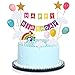 MEMOVAN Rainbow Cake Topper 15pcs Happy Birthday Cake Flag Banner Colorful Rainbow Clouds Balloon Ball Cake Cupcake Topper Colorful Rainbows Cake Decoration for Boys Girls Birthday Baby Shower Party - Image 3