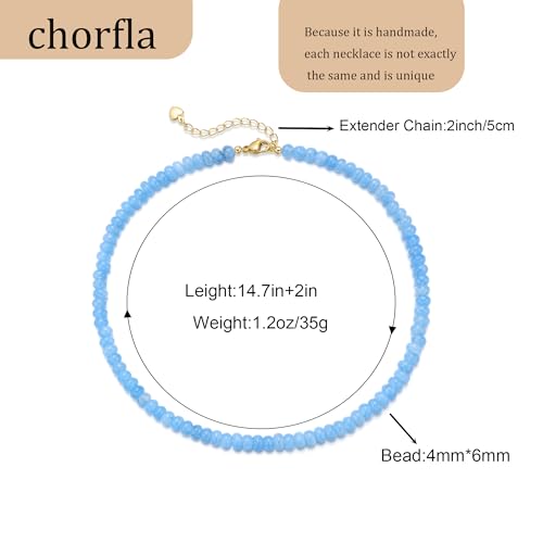 chorfla Beaded Gemstone Necklaces for Women Bohemian Colored Choker Natural Stone Bead Decoration Summer Beach Handmade Jewelry Necklace Aquagem - Image 3