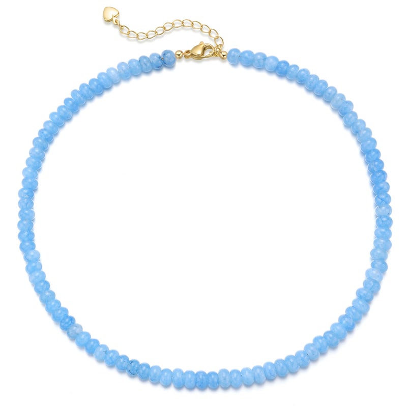 chorfla Beaded Gemstone Necklaces for Women Bohemian Colored Choker Natural Stone Bead Decoration Summer Beach Handmade Jewelry Necklace Aquagem - Image 2