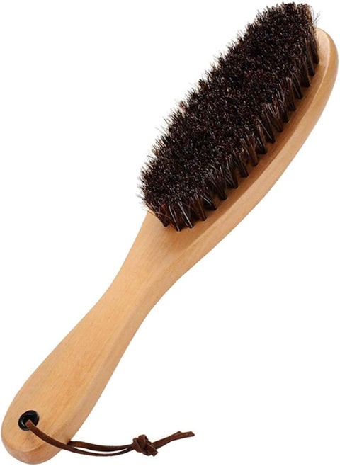 Beard Brush with Solid Wooden Handle for Men, Brown