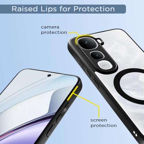 Pikkme Back Cover for Vivo Y400 5G Compatible with Mag-Safe | Shockproof Design | Hard Transparent Back Case (Black Mag-Safe) - Image 4