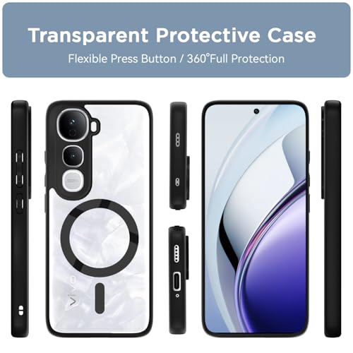 Pikkme Back Cover for Vivo Y400 5G Compatible with Mag-Safe | Shockproof Design | Hard Transparent Back Case (Black Mag-Safe) - Image 3