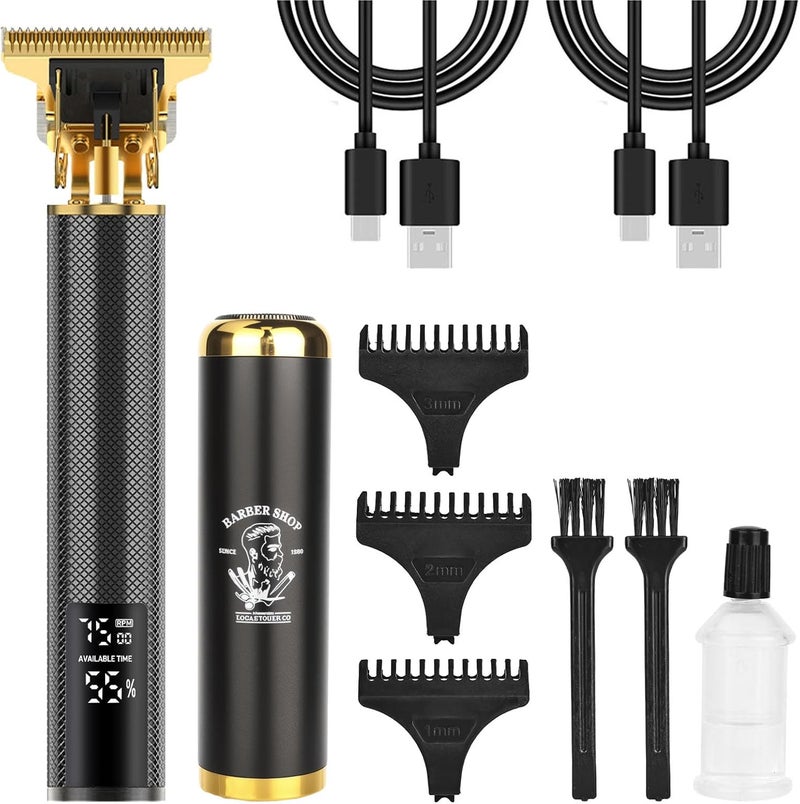 Beard Trimmer Hair Clippers Men Rechargeable Hair Clippers with 3 Limit Combs Professional Electric Razor Barber Grooming Set with LCD ScreenShaver Detail Trimmer Hair Cutting Kit for Men Waterproof