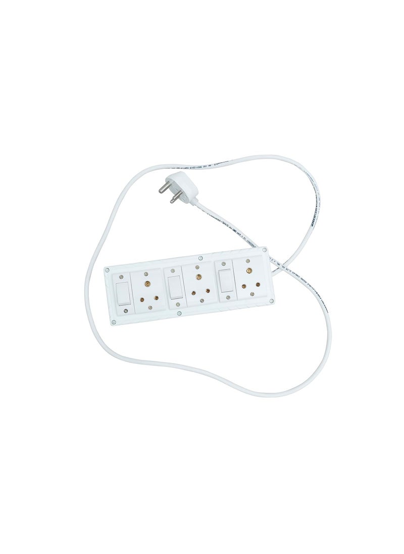 KERFORA KERFORA Extension Board with Individual Switches 6 Way Max Rating 1200W PVC White Pack of 1 240 Volts 20 Meter Cable  - Image 5