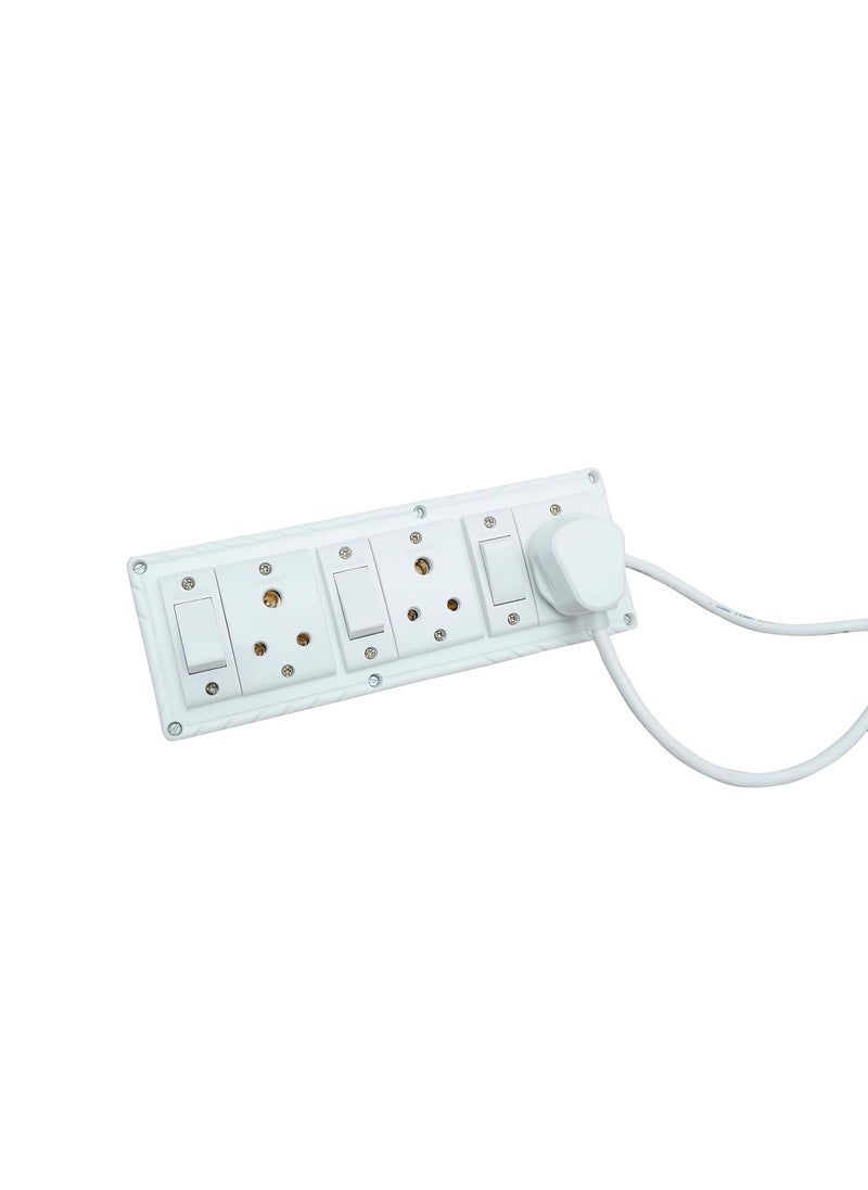 KERFORA KERFORA Extension Board with Individual Switches 6 Way Max Rating 1200W PVC White Pack of 1 240 Volts 20 Meter Cable  - Image 2