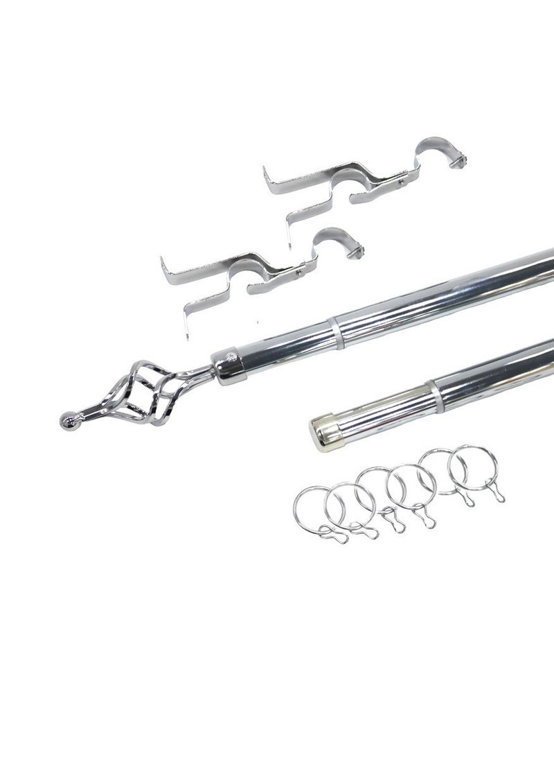 Adjustable Roman Style Double Curtain Rod Silver 2 Meter  - Image 3