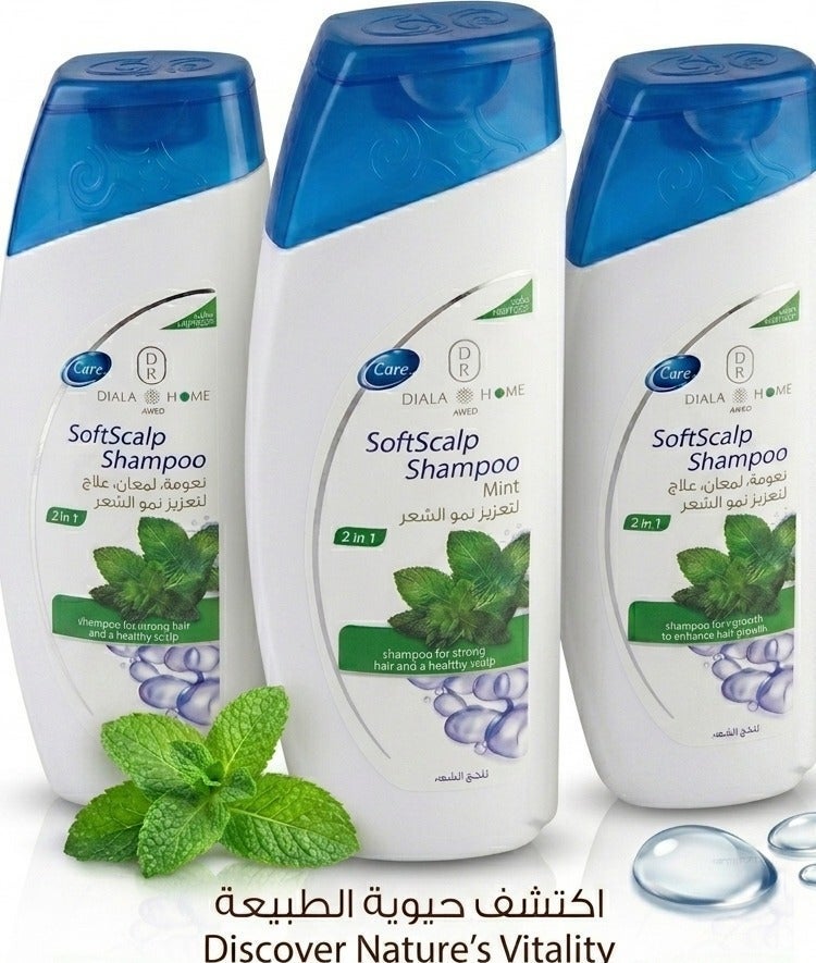 Economical shampoo with refreshing mint extract. "(1 in 3) Offer: 600ml of quality and freshness in every bottle. Greater savings... Long-lasting freshness." - Image 2