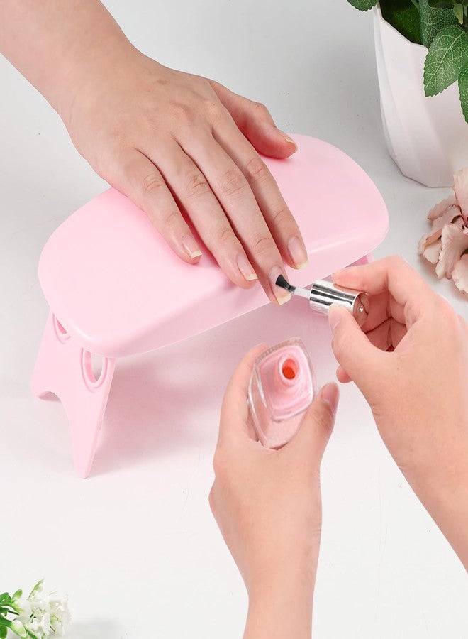 Huakaile Plastic Arm Rest for Nails Tech Pink, Foldable Manicure Hand Rest Stand Holder, Professional Nail Art Hand Pillow for Clients Table Desk Station Salon Supplies Accessories - Image 4