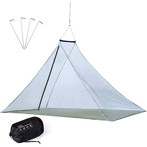 GWHOLE GWHOLE Mosquito Net for Camping with Carry Bag Portable Outdoor Mosquito Net with Tent Pegs for Single Cot Camping Patio Outdoor 