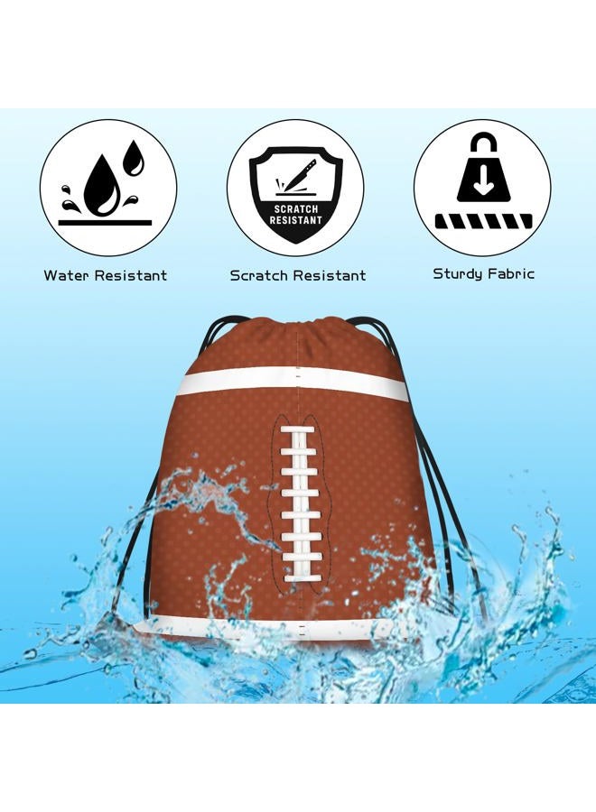 KERINGO 16 Pack Football Drawstring Gift Bags Football Party Decorations for Kids Football Snack Goodie Treat Bag for Football Themed Birthday Sports Party Gift,9.8 x 11.8 Inches - Image 3