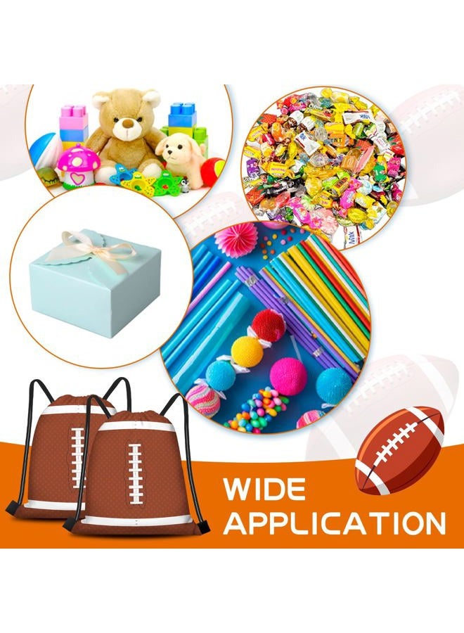 KERINGO 16 Pack Football Drawstring Gift Bags Football Party Decorations for Kids Football Snack Goodie Treat Bag for Football Themed Birthday Sports Party Gift,9.8 x 11.8 Inches - Image 4
