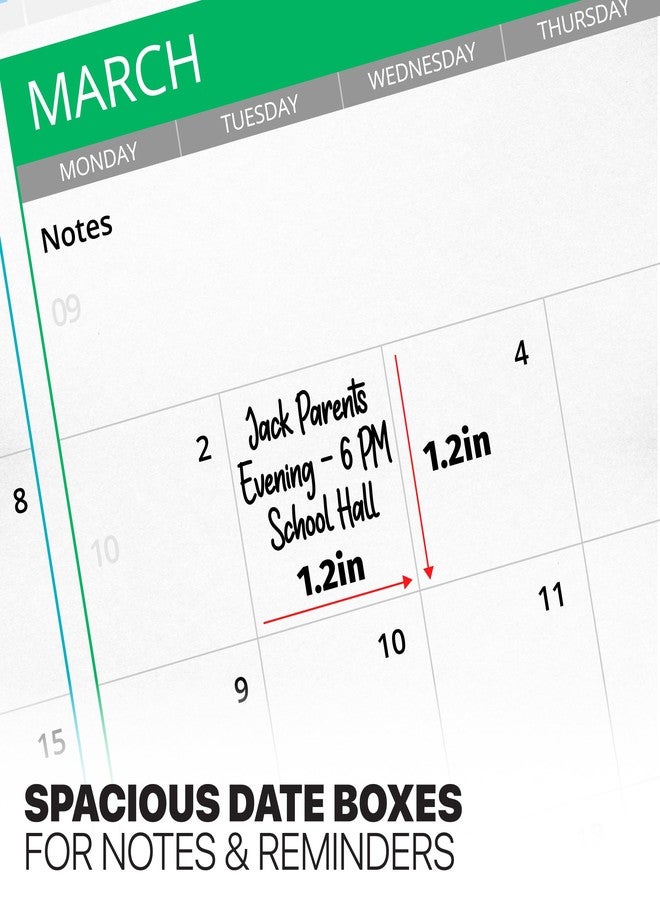 Hambli Wall Planner 2026 - Extra Large 33” x 24” Color Full Year Wall Calendar - 12 Month Planner 2026 Yearly Planner Wall Calendar Personalized Calendar 2026 - Boxes Edition - Image 2