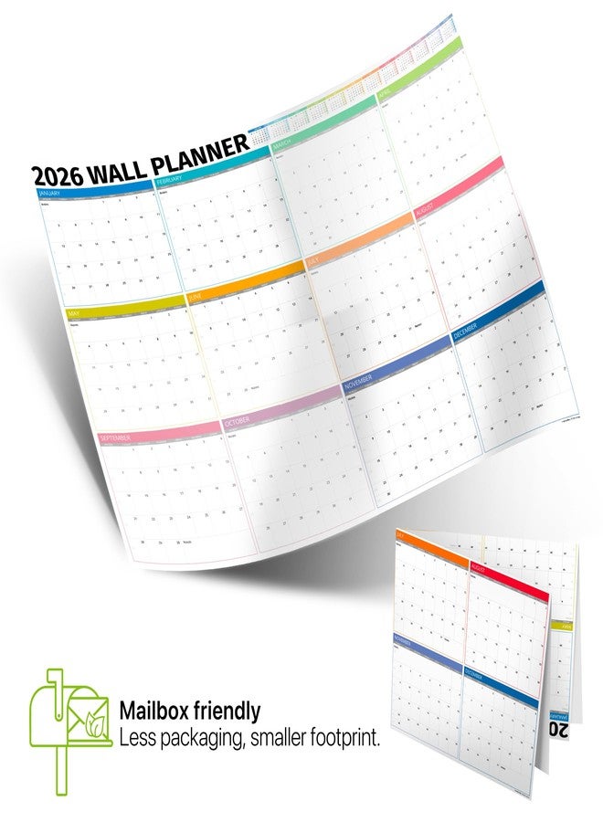 Hambli Wall Planner 2026 - Extra Large 33” x 24” Color Full Year Wall Calendar - 12 Month Planner 2026 Yearly Planner Wall Calendar Personalized Calendar 2026 - Boxes Edition - Image 3