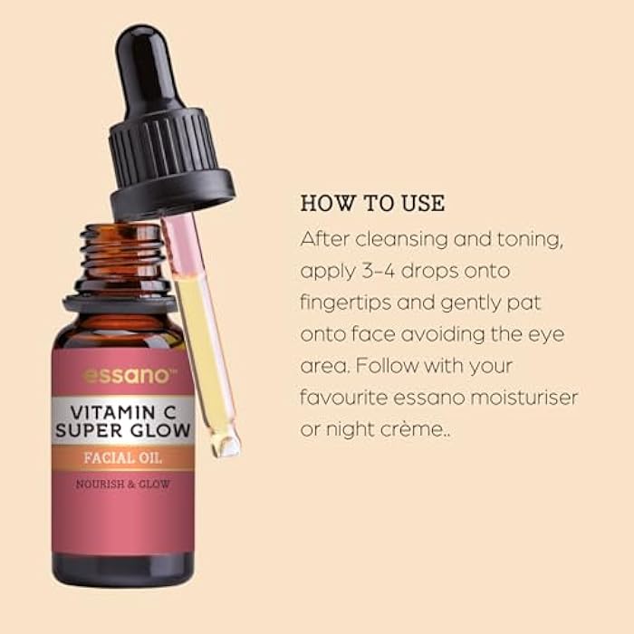 Essano Vitamin C Face Oil with Turmeric & Jojoba Oil, Facial Oil for Radiant, Glowing Skin, Supports Even Skin Tone and Appearance of Dark Spots, Easily Absorbed & Lightweight, Cruelty Free, 20ml - Image 2