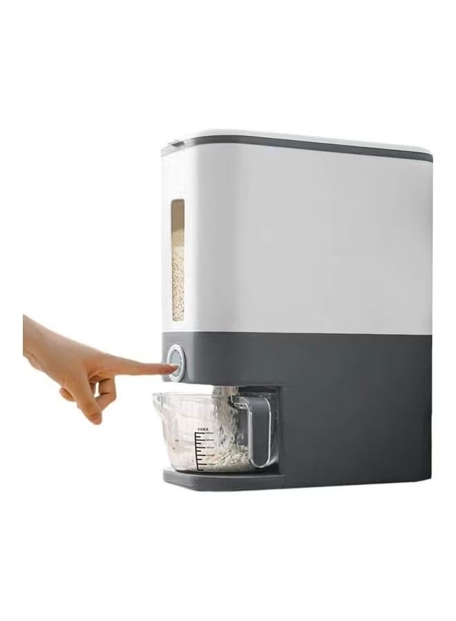 XiuWoo Rice Storage Automatic Box/Container - Large Sealed Kitchen Grain & Rice Dispenser with Lid, 12KG Gray - Image 2