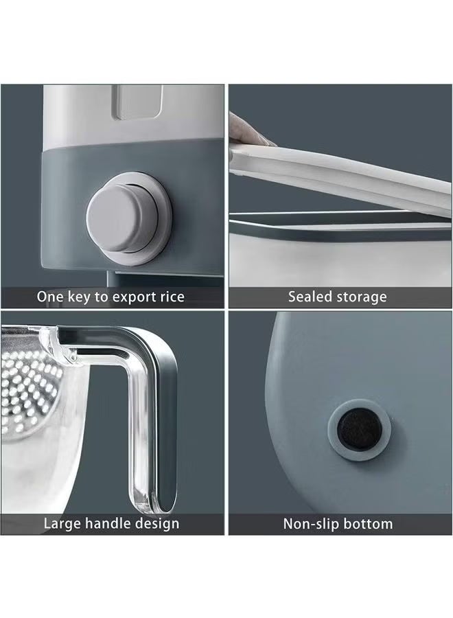 XiuWoo Rice Storage Automatic Box/Container - Large Sealed Kitchen Grain & Rice Dispenser with Lid, 12KG Gray - Image 5