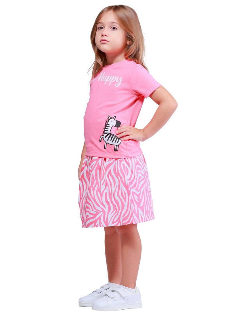 nuego Nuego Fashion Kids Girl Skirt & Top Woven Printed Set 100% Pure Cotton, Comfortable and Eco Friendly Age 2 - 7 Years  - Image 4