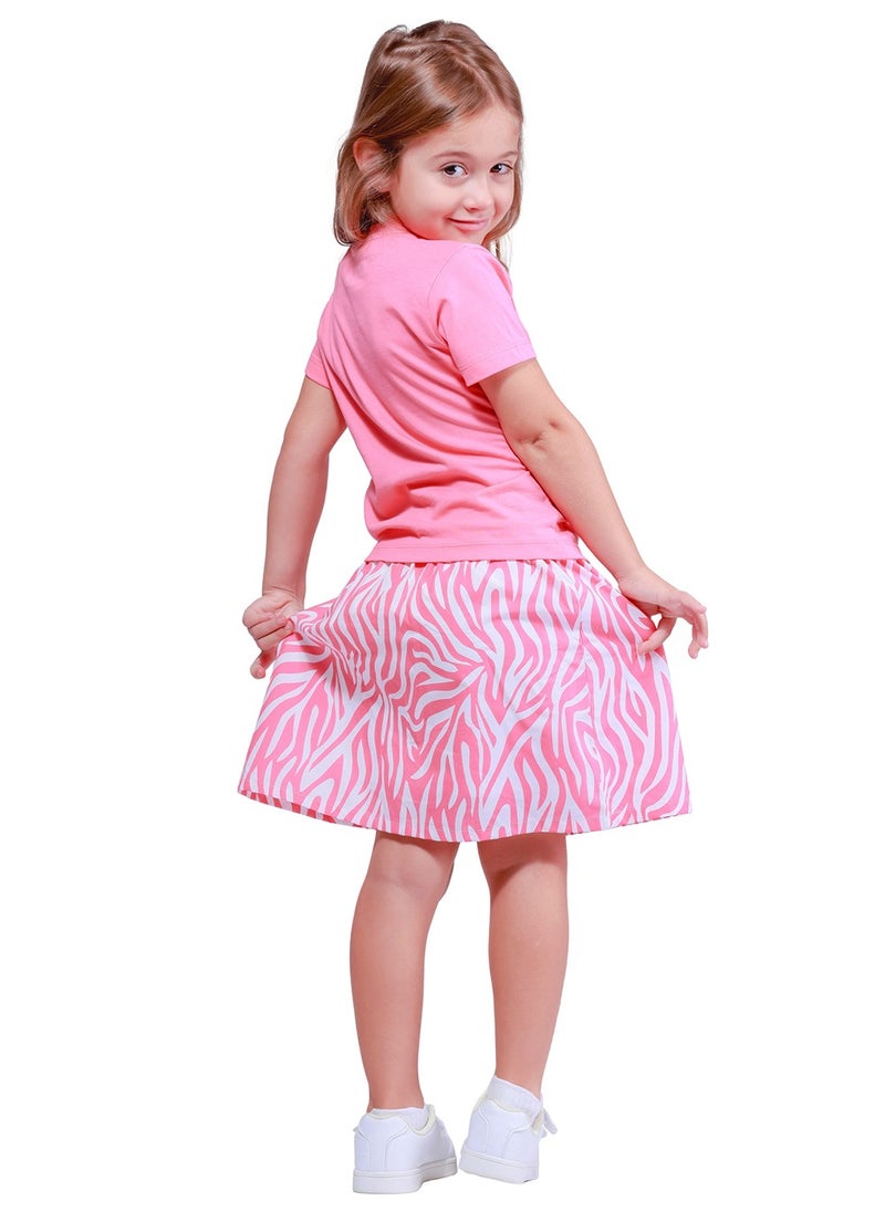 nuego Nuego Fashion Kids Girl Skirt & Top Woven Printed Set 100% Pure Cotton, Comfortable and Eco Friendly Age 2 - 7 Years  - Image 2