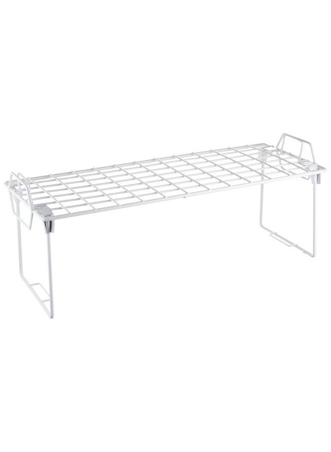 Whitmor Wire Grid Stacking Shelf Medium, 7"D x 18"W x 7"H, White - Image 1