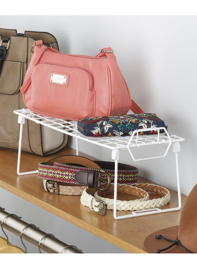 Whitmor Wire Grid Stacking Shelf Medium, 7"D x 18"W x 7"H, White - Image 2