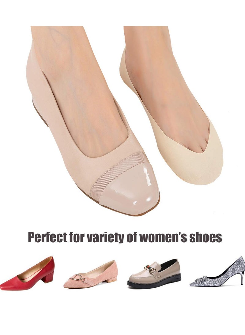 KASTWAVE Women Thin Socks Ice silk skin tone Cotton Nylon Low Cut Liner Non Slip hidden Invisible for Flats Boat Sneaker Womens No Show 2 Pack Skin Tone Black - Image 2