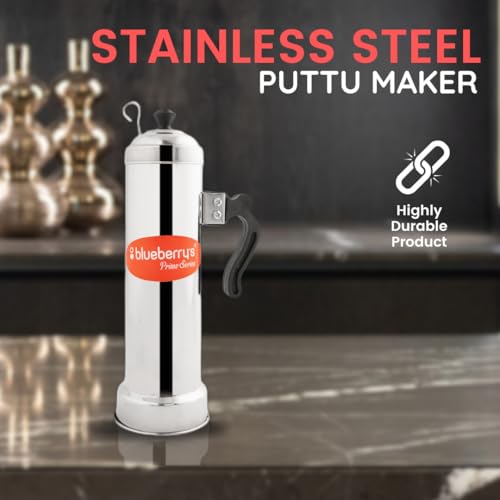 Blueberry's Stainless Steel Chiratta Puttu Maker puttumaker steamer-Use with Pressure Cooker -Silver (Puttu Maker) - Image 2