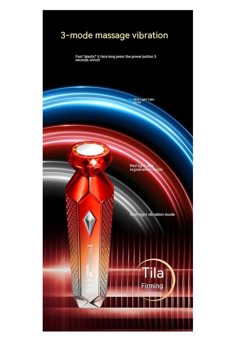 Generic Photonic Microsculpture Lifting And Tightening Beauty Instrument Red Warm Blue Vibration USB Rechargeable Import Instrument  - Image 4