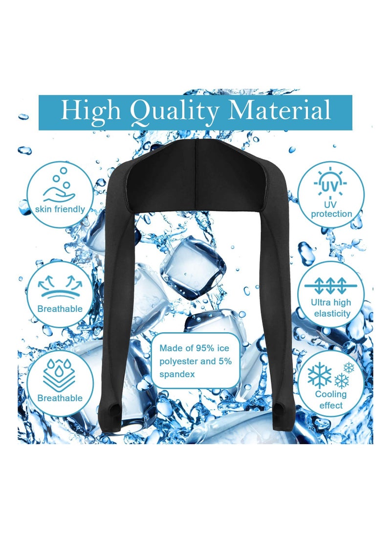 SYOSI 4 Pieces Cooling Shawl Arm Sleeves Sun Uv Protection Cooler Shrug, Comfortable & Breathable Anti-UV Arm Sleeves for Women with Finger Holes for Driving Golfing Fishing Running Cycling Outdoor Activity - Image 4