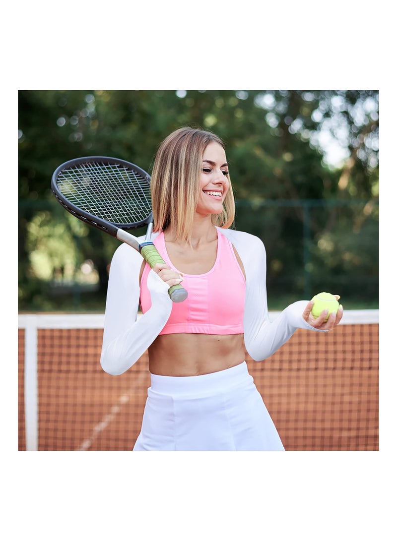 SYOSI 4 Pieces Cooling Shawl Arm Sleeves Sun Uv Protection Cooler Shrug, Comfortable & Breathable Anti-UV Arm Sleeves for Women with Finger Holes for Driving Golfing Fishing Running Cycling Outdoor Activity - Image 5