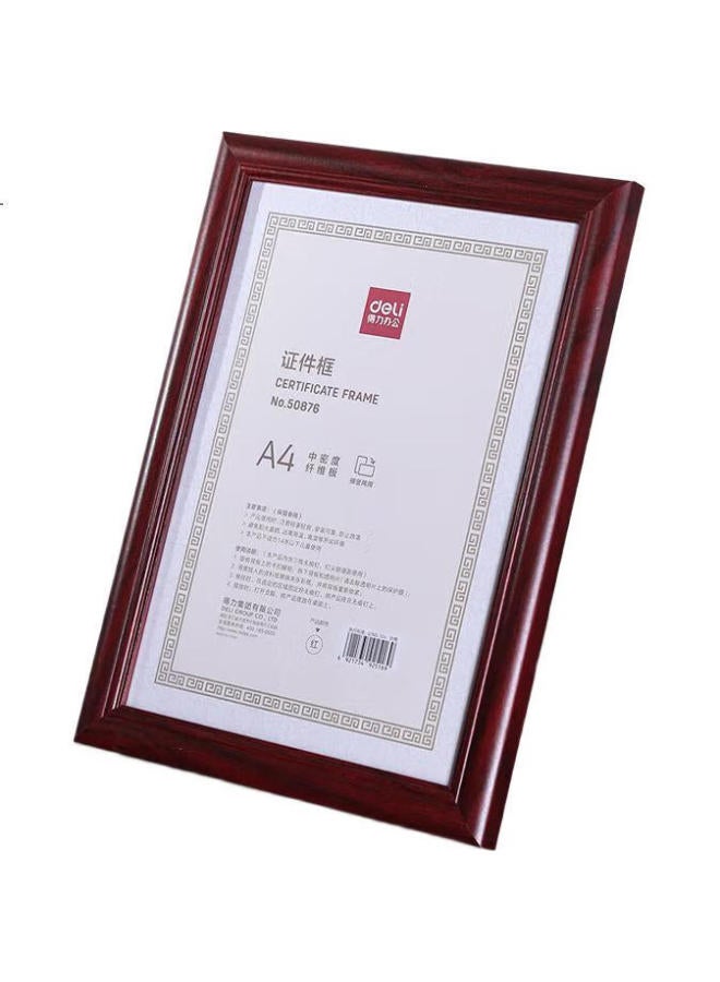 Deli A4 Business License Photo Frame, Certificate Frame, Horizontal And Vertical Id Photo Frame, Certificate Frame, Document Frame, Red 50876 - Image 1