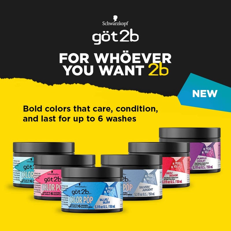 Got2b قناع لون الشعر شبه الدائم Got2B Color Pop، بنفسجي، 5.1 أونصة - Image 5