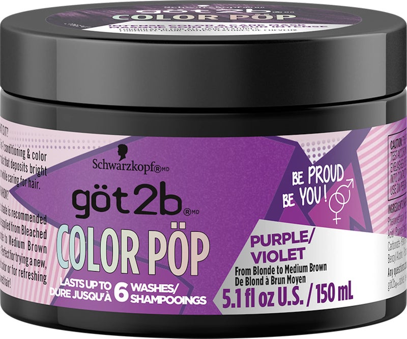 Got2b قناع لون الشعر شبه الدائم Got2B Color Pop، بنفسجي، 5.1 أونصة - Image 1