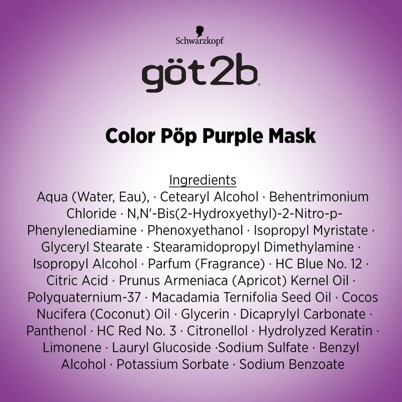Got2b قناع لون الشعر شبه الدائم Got2B Color Pop، بنفسجي، 5.1 أونصة - Image 4
