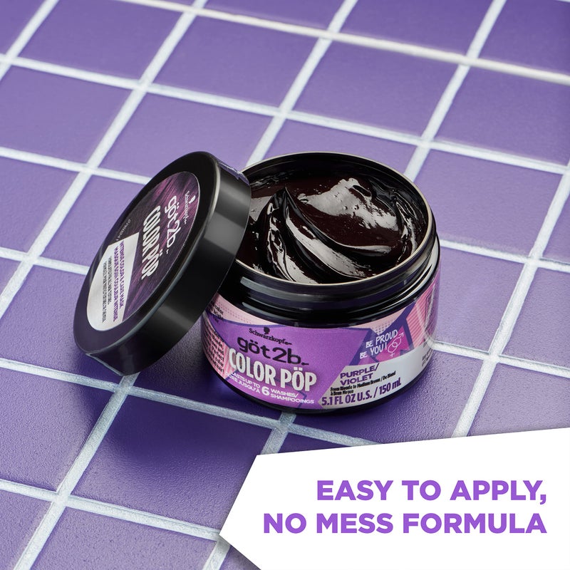 Got2b قناع لون الشعر شبه الدائم Got2B Color Pop، بنفسجي، 5.1 أونصة - Image 3