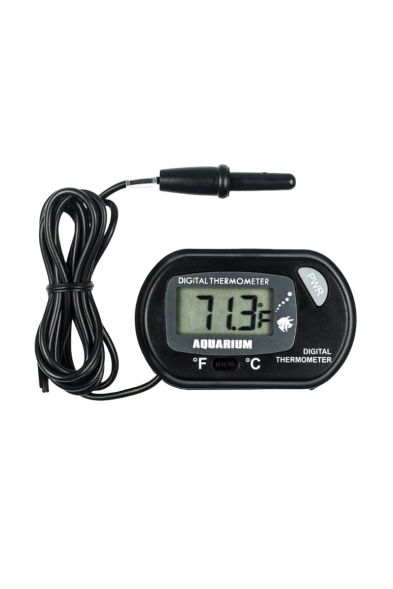 إيروريكس مقياس حرارة رقمي أسود لحوض السمك مزود بمسبار شفط لقياس درجة حرارة مياه حوض السمك