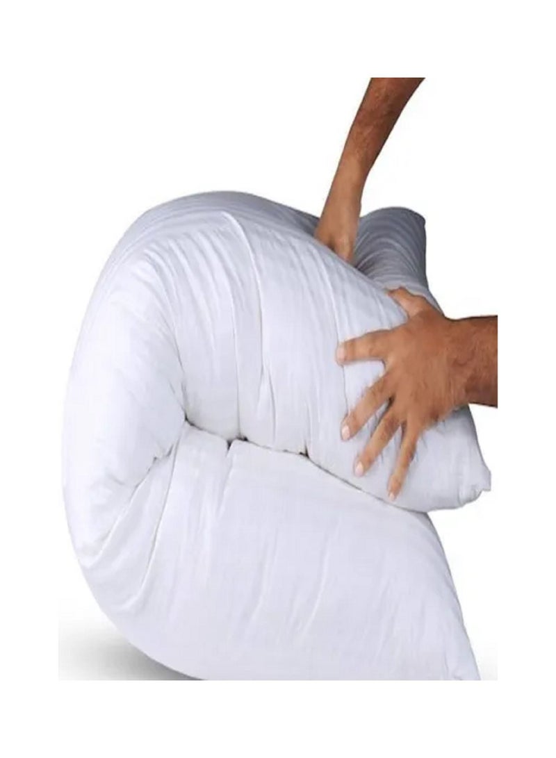 سليب نايت قطعتان وسادة طويلة للجسم مخطط أبيض 40 × 90 سم - Image 2