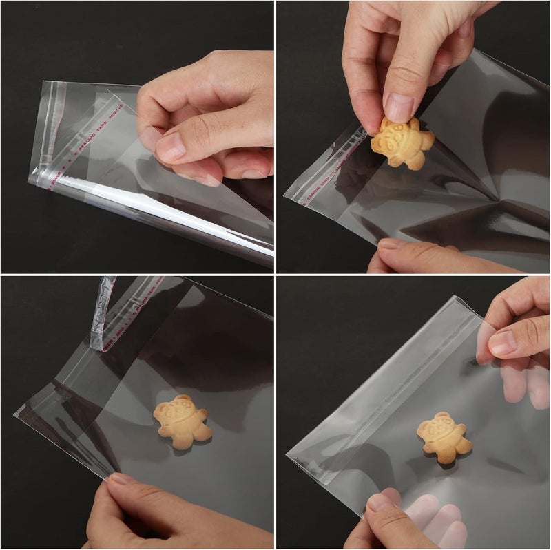 MIVIDE 1000PCS 55x67inch Self Sealing Cellophane Bags Clear Cookie Bags for Packaging Resealable Cellophane Bags Self Adhesive Plastic Sealing Bags for Cookies Bakery Gift Wrapping Candy - Image 3